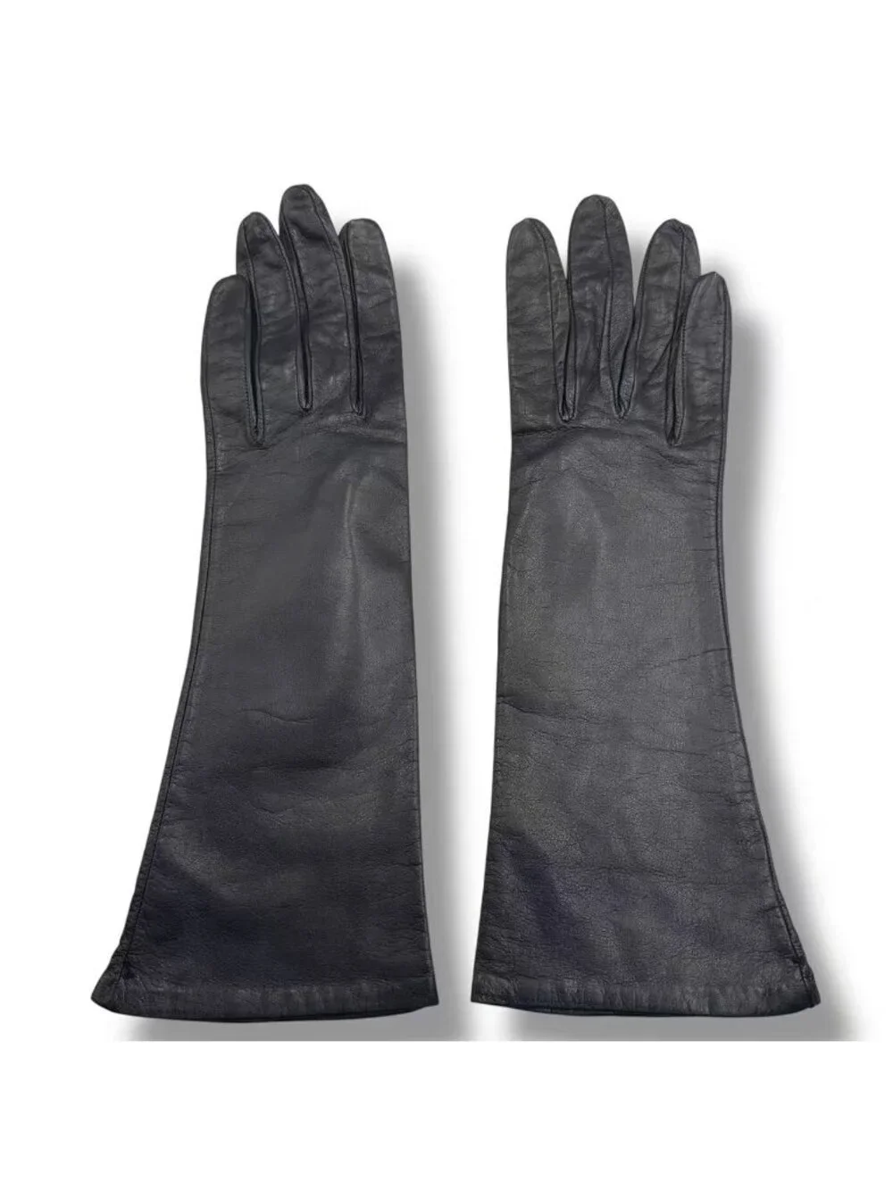 Hermes Gloves Leather Black 6.5